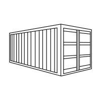 Small Storage Container Icon Black & White
